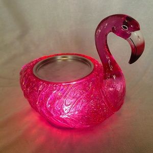 Bath & Body Works Light-Up Glitter Flamingo, 3 Wick Candle Holder